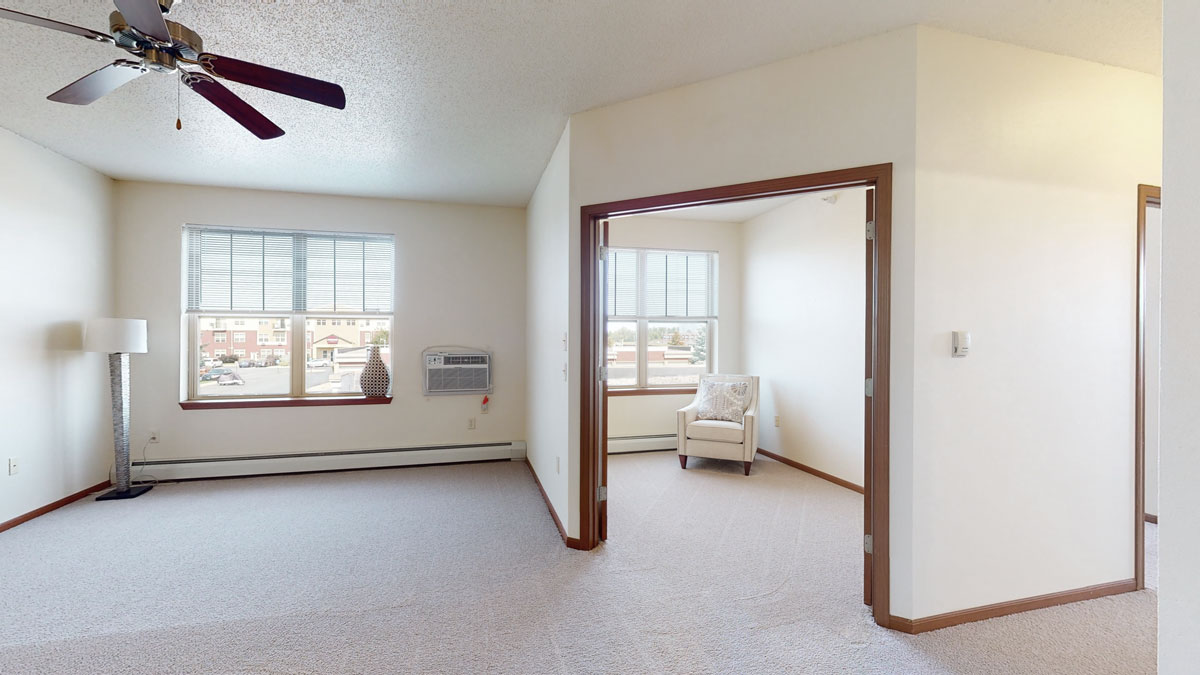Bedroom-Apartment_Living-Room at the Heritage Village, located in South Sartell, MN